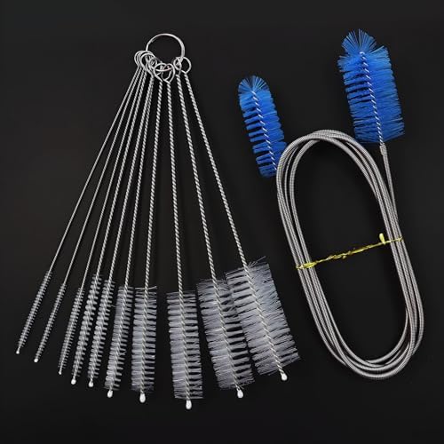GAQWOK 11-Piece Flexible Drain Brush Set - Kitchen and Plumbing Draining Tool