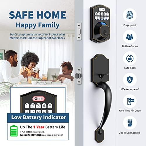Seamless Front DoorLock Set with Fingerprint Keyless Entry