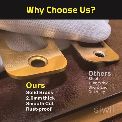 SiwilDeadbolt Strike Plate Solid Brass Door Backplate - 2 Pack