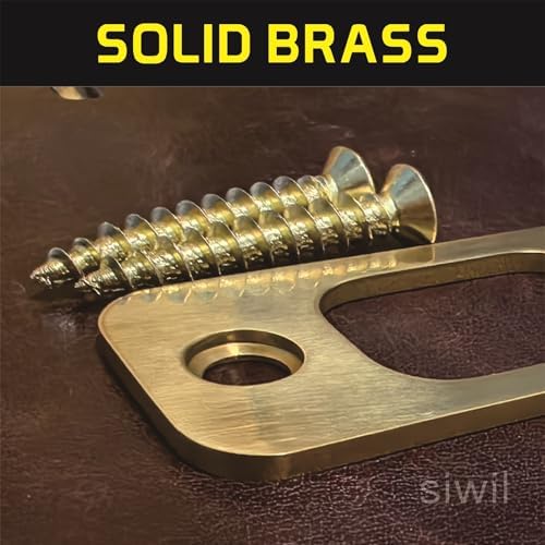 SiwilDeadbolt Strike Plate Solid Brass Door Backplate - 2 Pack